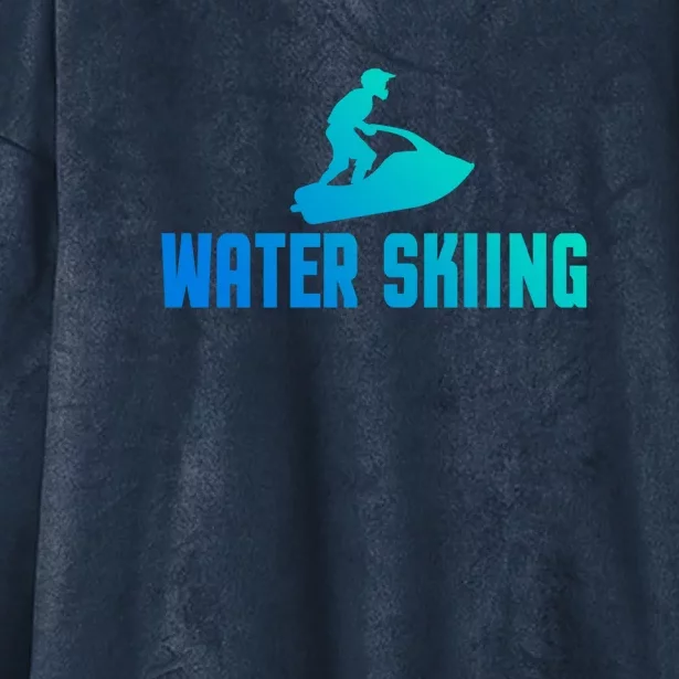 Water Skiing Funny Water Skier Gift Hooded Wearable Blanket