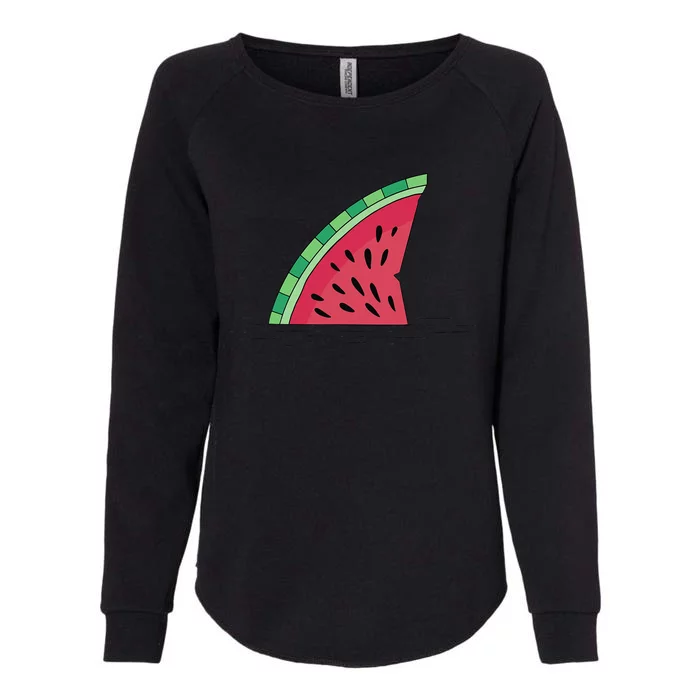 Watermelon shark fin for fruit comic and melon fans Womens California Wash Sweatshirt