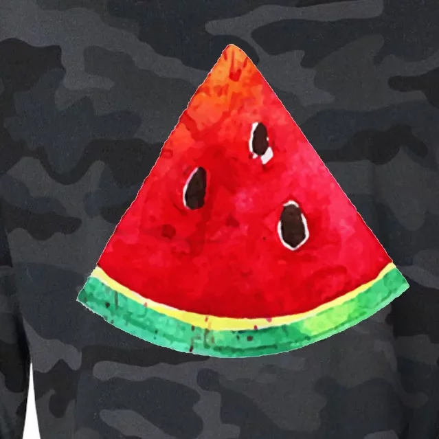 Watermelon Slice Fruit Group Costume Funny Halloween Cropped Pullover Crew