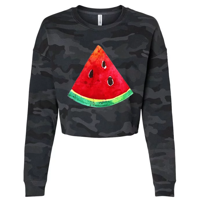 Watermelon Slice Fruit Group Costume Funny Halloween Cropped Pullover Crew