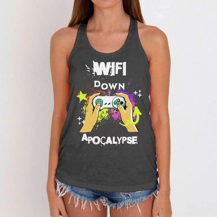 Wifi Sayings Gamer Gifts Gaming Video Games Game Women's Knotted Racerback Tank