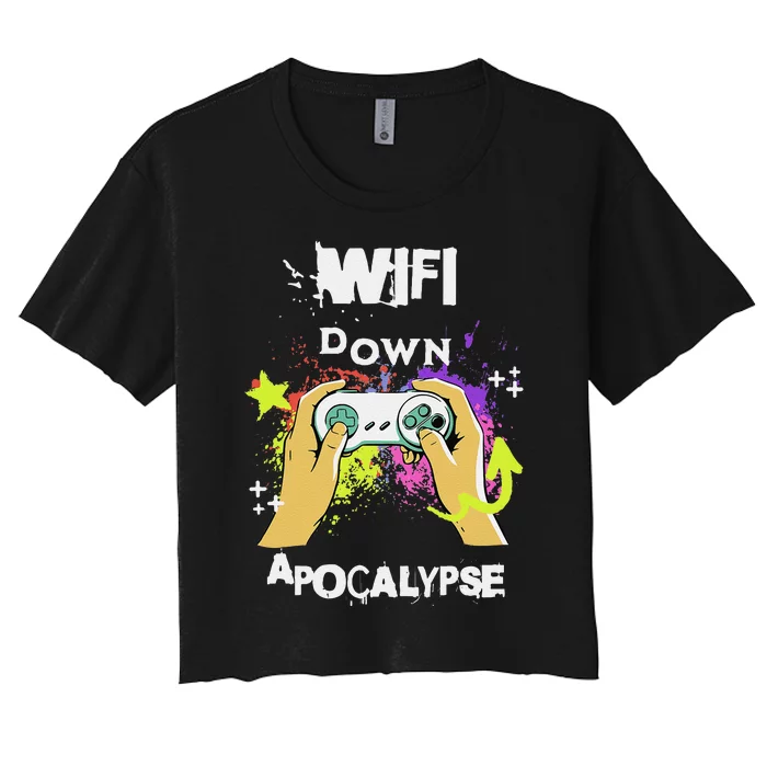 Wifi Sayings Gamer Gifts Gaming Video Games Game Women's Crop Top Tee