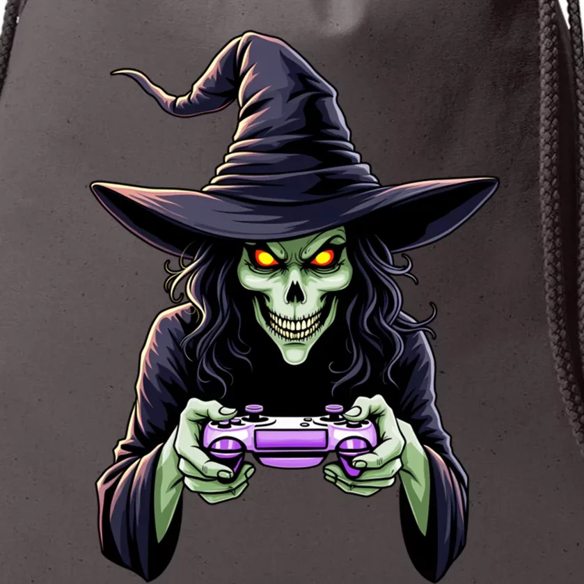 Witch Skeleton Gamer Halloween Monster Gaming Cool Gift Drawstring Bag