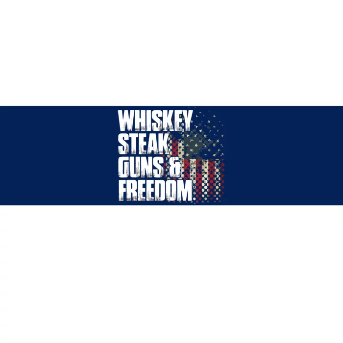 Whiskey Steak Guns Freedom Patriotic Flag Gift Bumper Sticker