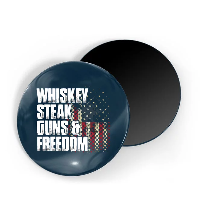 Whiskey Steak Guns Freedom Patriotic Flag Gift Magnet