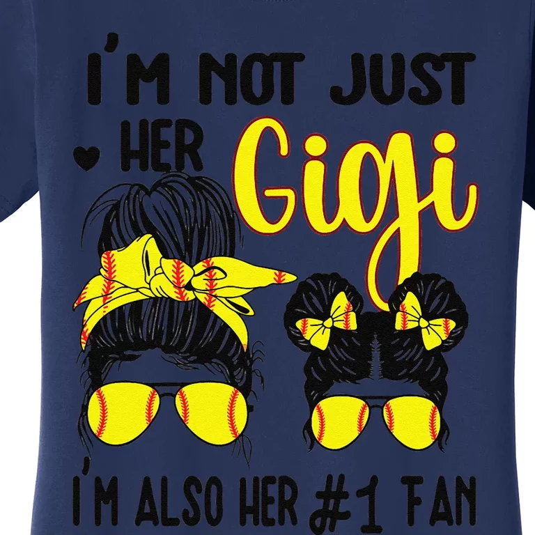 Womens Softball Grandma Gigi Granddaughter Fan Baseball Gigi Women's T-Shirt