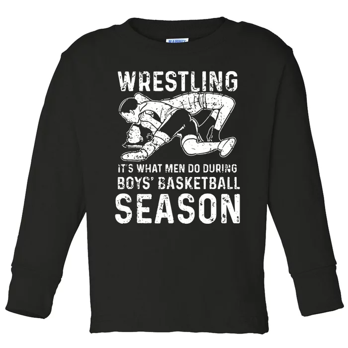 Wrestling Season Gift Toddler Long Sleeve Shirt