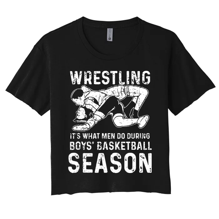 Wrestling Season Gift Women's Crop Top Tee