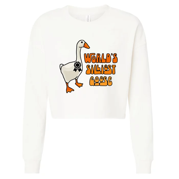 WorldS Silliest Goose Cropped Pullover Crew