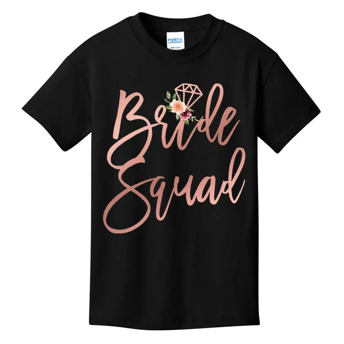 Wedding Shower Gift For Bridesmaid Best Friends Bride Squad Kids T-Shirt