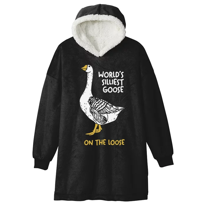 Worlds Silliest Goose On The Loose Hooded Wearable Blanket