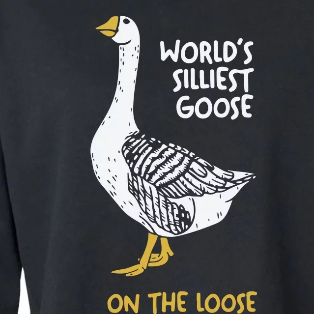 Worlds Silliest Goose On The Loose Cropped Pullover Crew