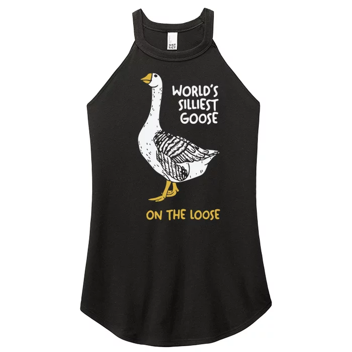 Worlds Silliest Goose On The Loose Women’s Perfect Tri Rocker Tank