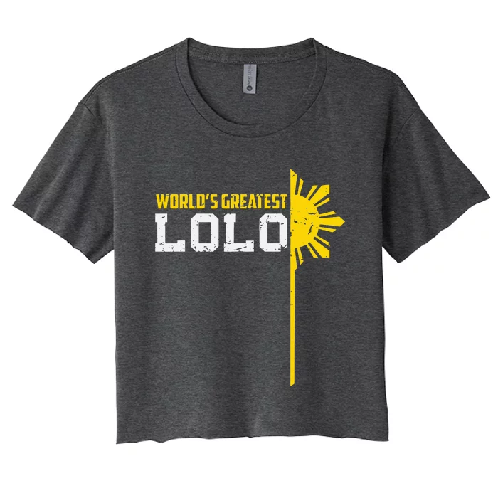 World S Greatest Lolo Filipino Grandpa Women's Crop Top Tee