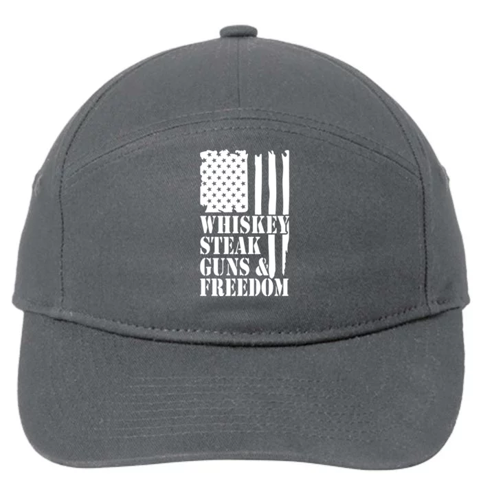 Whiskey Steak Guns & Freedom 7-Panel Snapback Hat