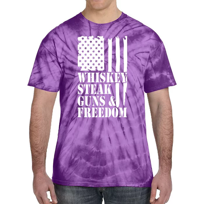 Whiskey Steak Guns & Freedom Tie-Dye T-Shirt