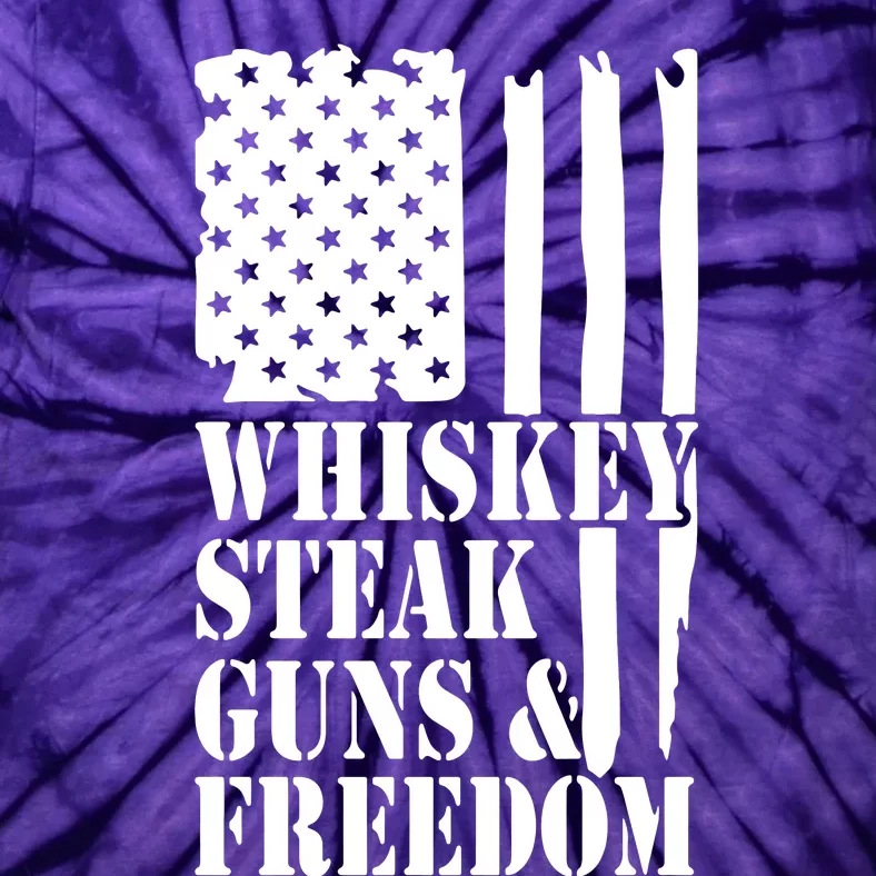 Whiskey Steak Guns & Freedom Tie-Dye T-Shirt