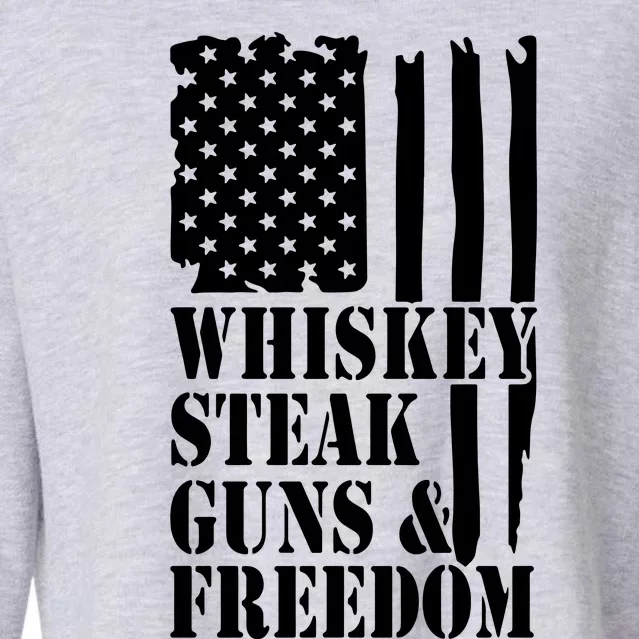 Whiskey Steak Guns & Freedom Cropped Pullover Crew