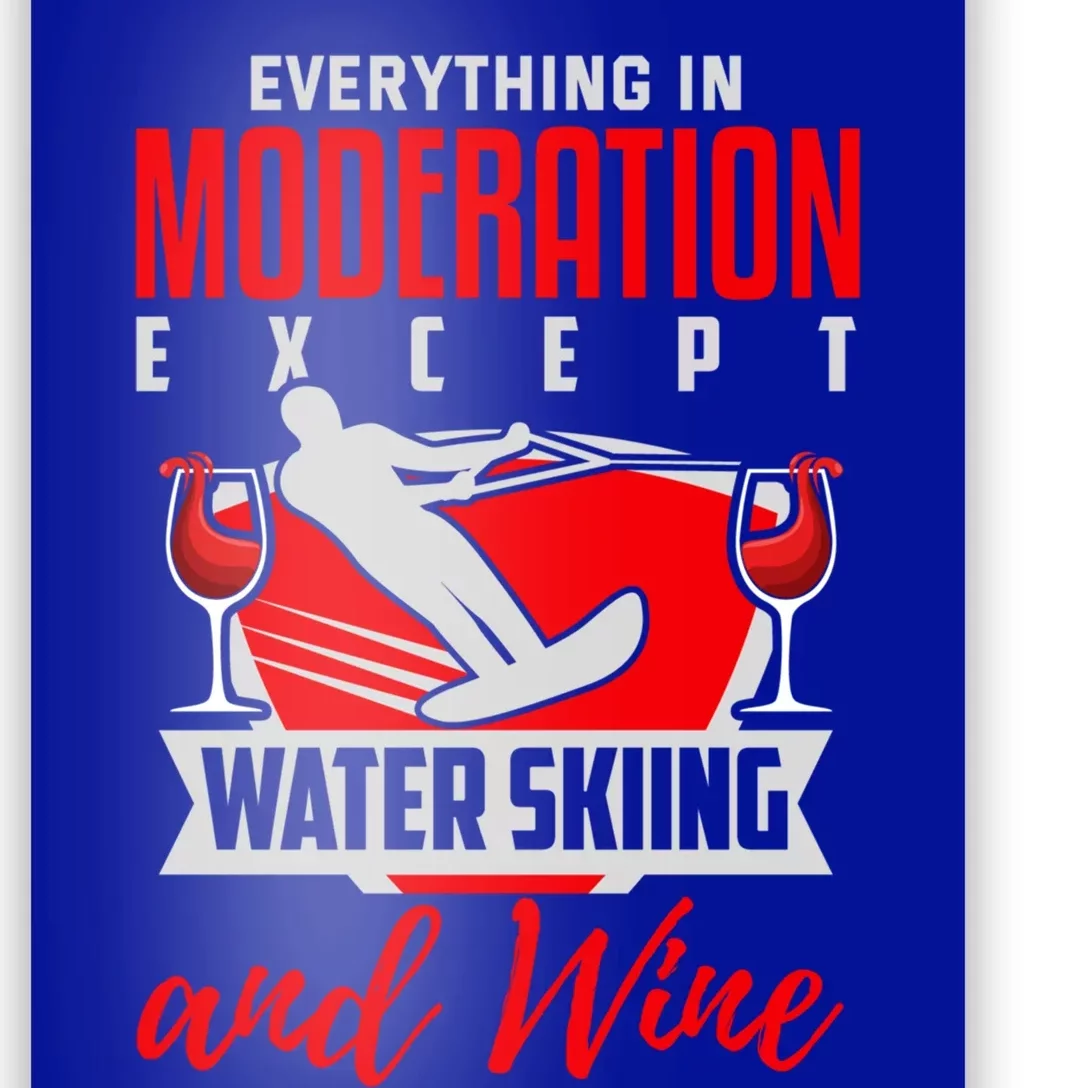 Water Ski Gift Funny Wine Lover Water Skiing Cute Gift Poster