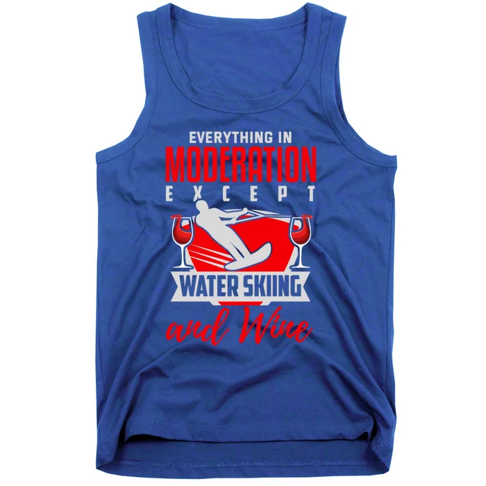 Water Ski Gift Funny Wine Lover Water Skiing Cute Gift Tank Top