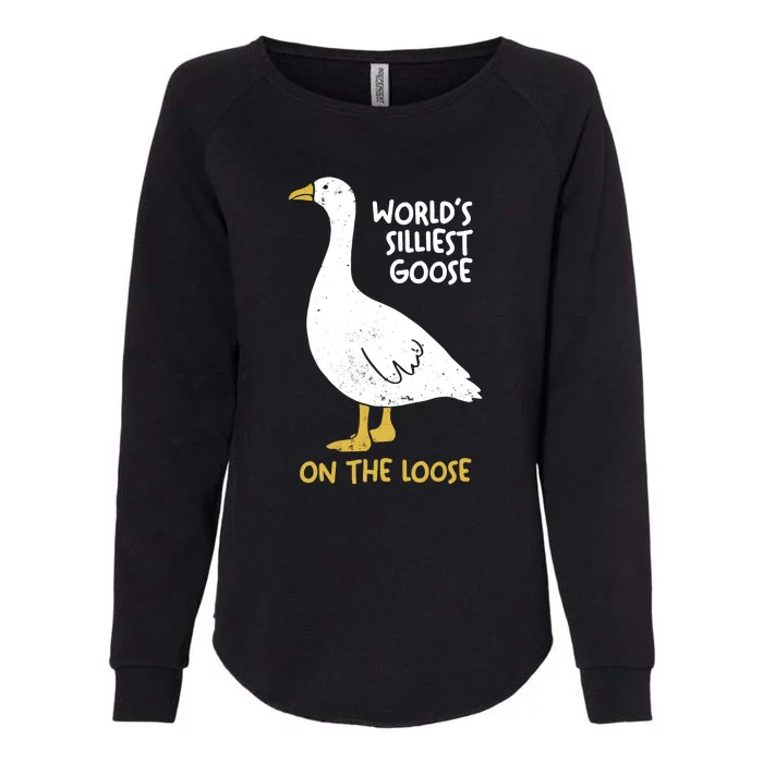 Worlds Silliest Goose On The Loose Womens California Wash Sweatshirt