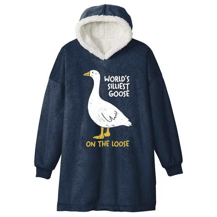 Worlds Silliest Goose On The Loose Hooded Wearable Blanket