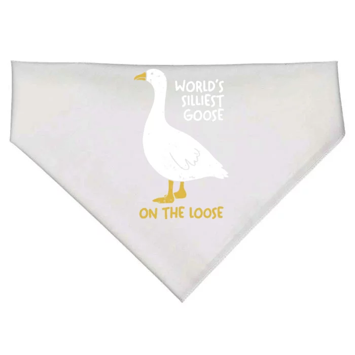 Worlds Silliest Goose On The Loose USA-Made Doggie Bandana