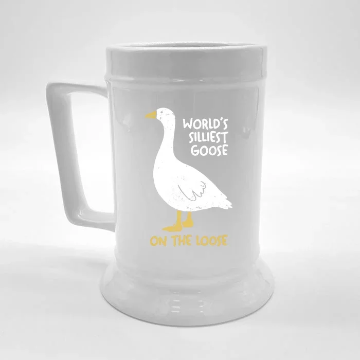 Worlds Silliest Goose On The Loose Front & Back Beer Stein