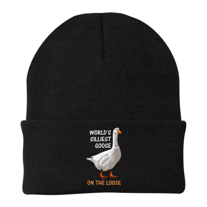 World's Silliest Goose On The Loose Funny Silly Knit Cap Winter Beanie