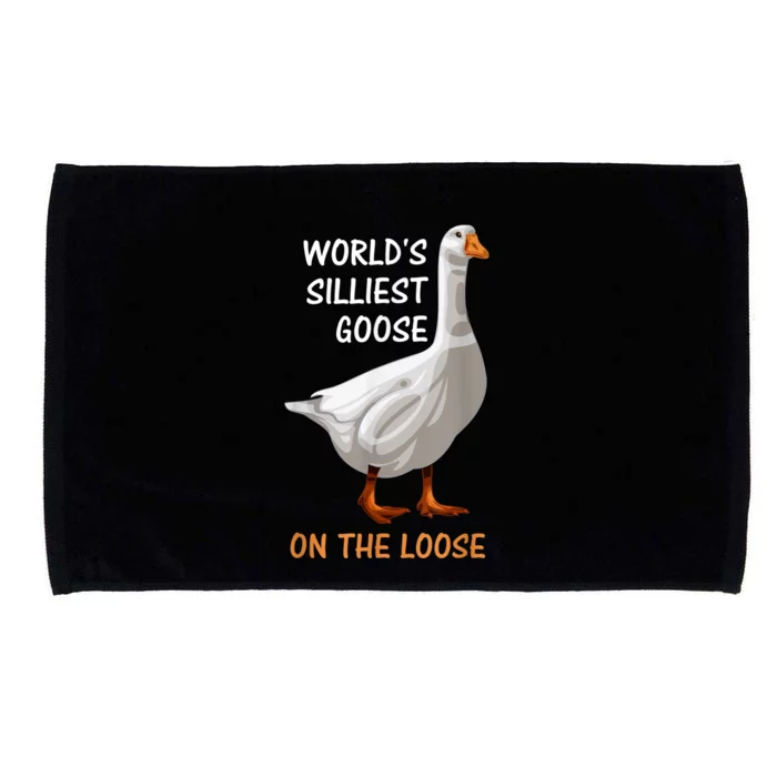 World's Silliest Goose On The Loose Funny Silly Microfiber Hand Towel