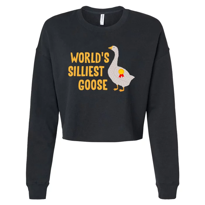 WorldS Silliest Goose Cropped Pullover Crew