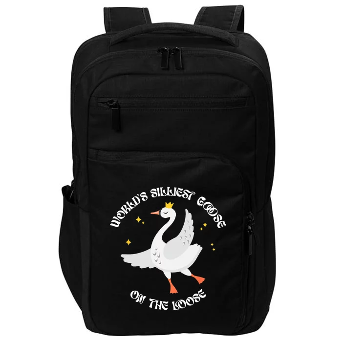 Worlds Silliest Goose On The Loose Funny Impact Tech Backpack