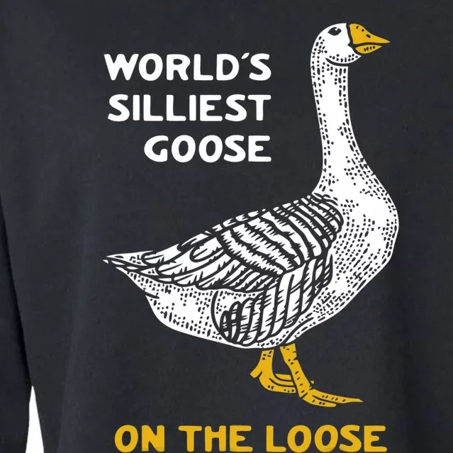 Worlds Silliest Goose On The Loose Cropped Pullover Crew