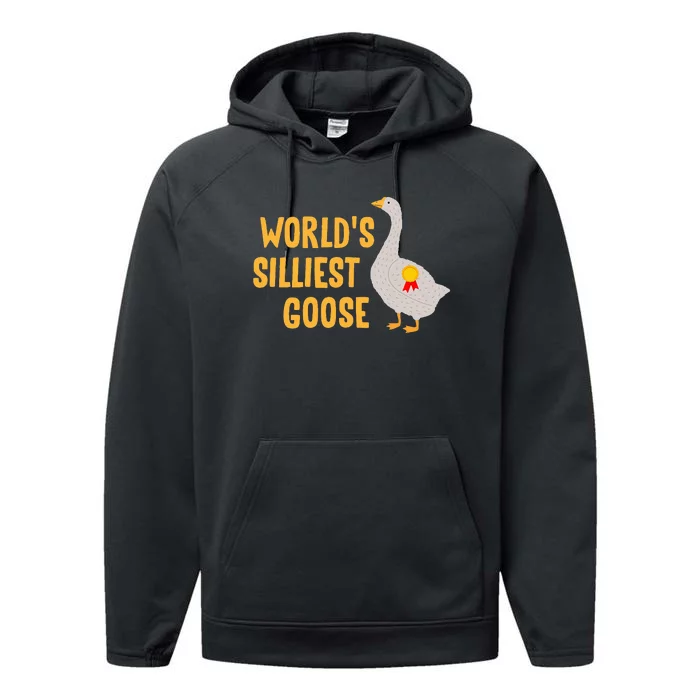 WorldS Silliest Goose Performance Fleece Hoodie