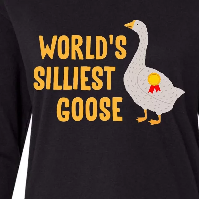 WorldS Silliest Goose Womens Cotton Relaxed Long Sleeve T-Shirt