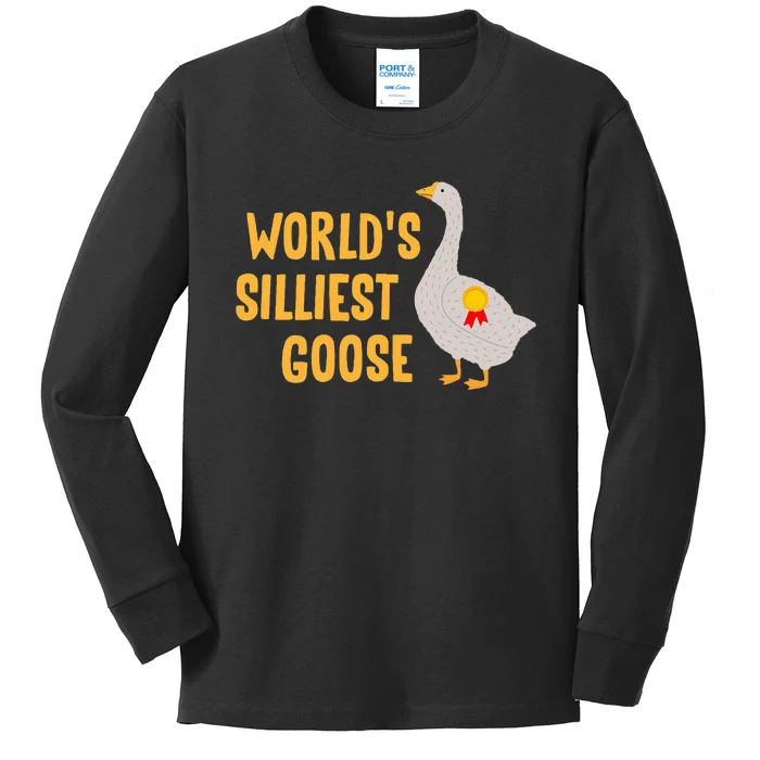 WorldS Silliest Goose Kids Long Sleeve Shirt