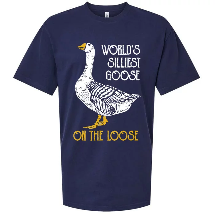 World's Silliest Goose On The Loose Funny Sueded Cloud Jersey T-Shirt