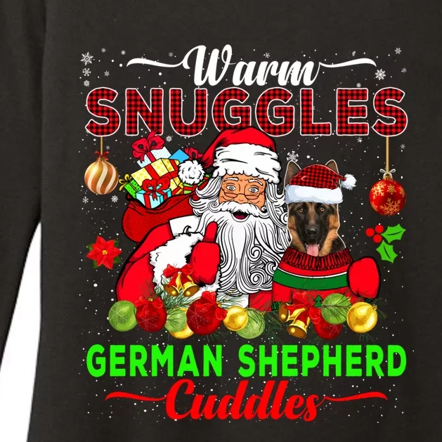 Warm Snuggles Ger Shepherd Cuddles Funny Santa Xmas Dog Gift Womens CVC Long Sleeve Shirt