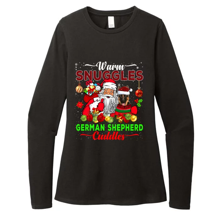 Warm Snuggles Ger Shepherd Cuddles Funny Santa Xmas Dog Gift Womens CVC Long Sleeve Shirt