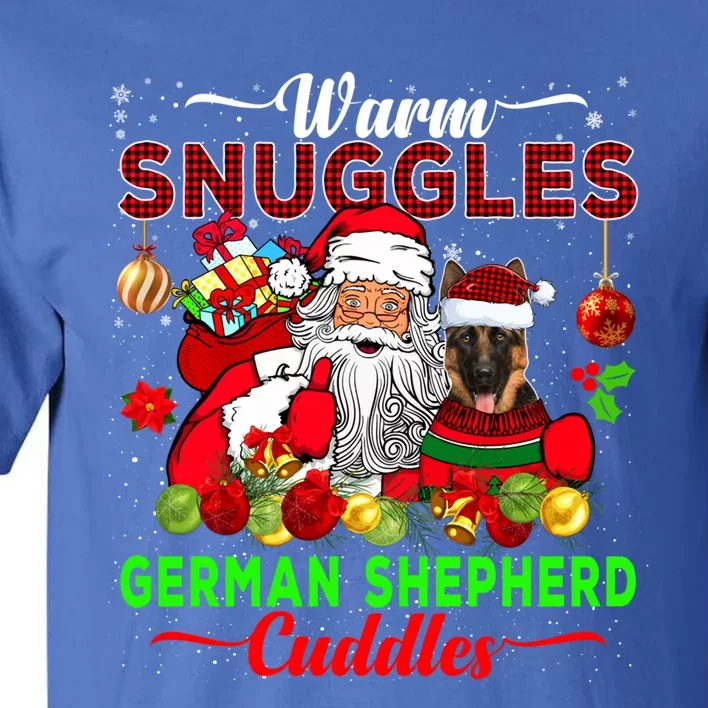 Warm Snuggles Ger Shepherd Cuddles Funny Santa Xmas Dog Gift Tall T-Shirt