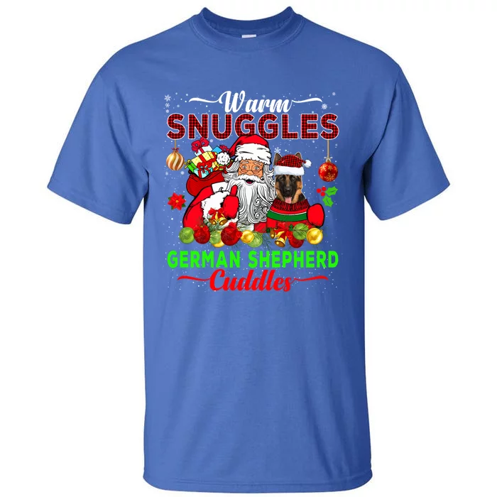 Warm Snuggles Ger Shepherd Cuddles Funny Santa Xmas Dog Gift Tall T-Shirt