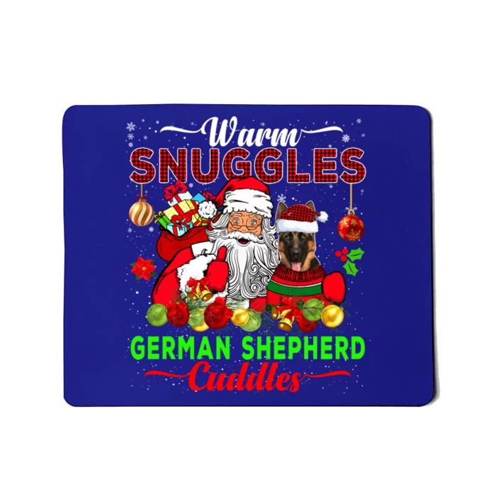 Warm Snuggles Ger Shepherd Cuddles Funny Santa Xmas Dog Gift Mousepad