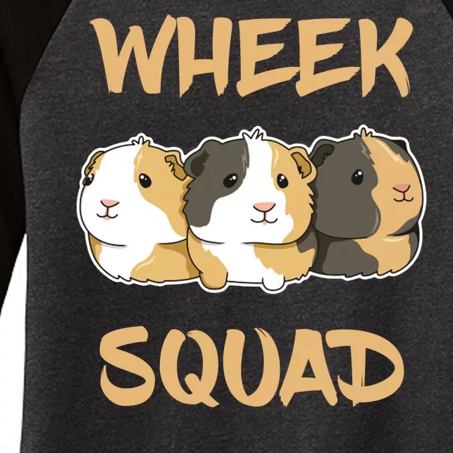 Wheek Squad Guinea Pig Women's Tri-Blend 3/4-Sleeve Raglan Shirt