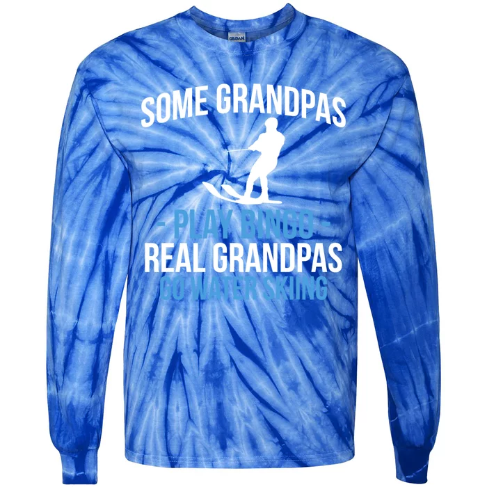 Water Ski Grandpa Skiing Waterski Waterskiing Waves Holiday Gift Tie-Dye Long Sleeve Shirt