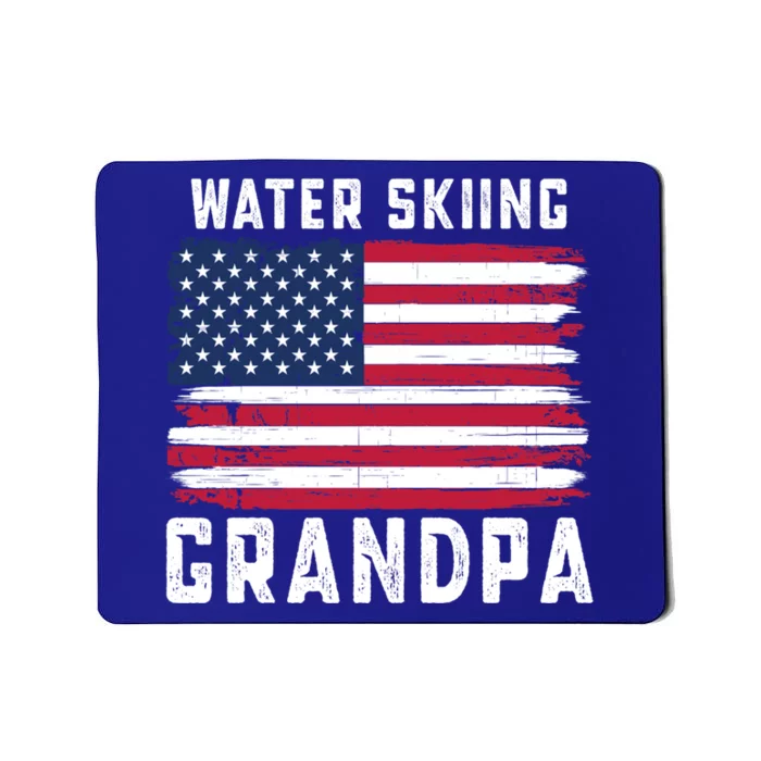 Water Skiing Grandpa American Flag July 4th Cool Gift Mousepad