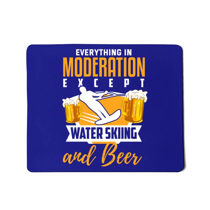 Water Ski Gift Funny Beer Lover Water Skiing Funny Gift Mousepad