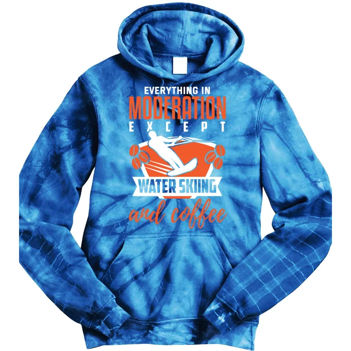 Water Ski Gift Funny Coffee Lover Water Skiing Gift Tie Dye Hoodie