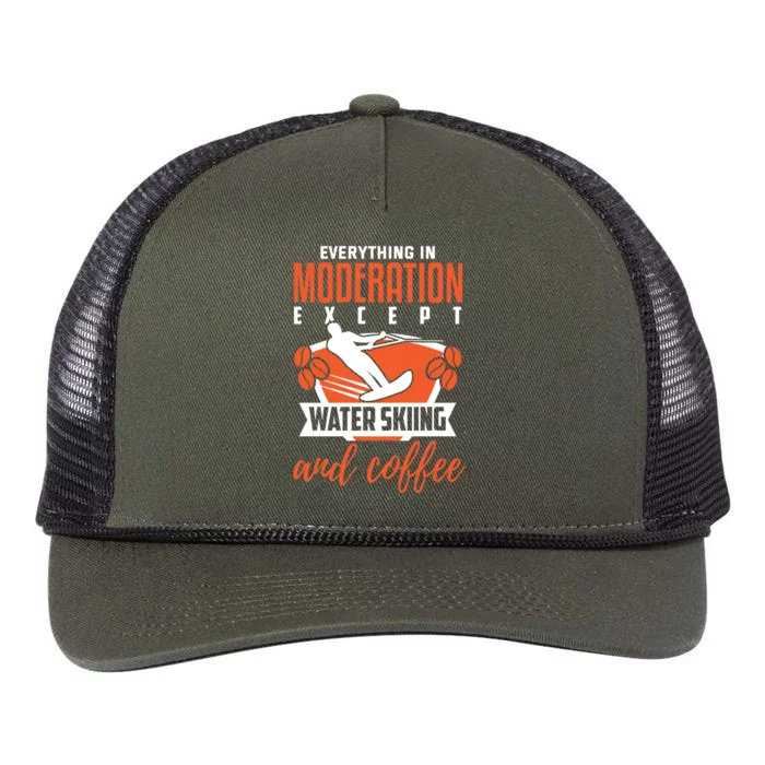 Water Ski Gift Funny Coffee Lover Water Skiing Gift Retro Rope Trucker Hat Cap