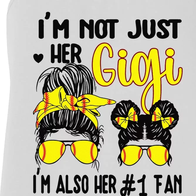 Womens Softball Grandma Gigi Granddaughter Fan Baseball Gigi Women's Racerback Tank