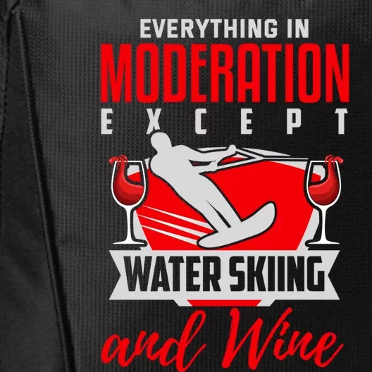 Water Ski Gift Funny Wine Lover Water Skiing Gift City Backpack